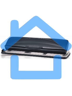 Дырокол Kw-Trio 09680, до 16 листов, металл/пластик черный, отверстий: 4, с линейкой