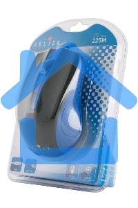 Мышь проводная Oklick 225M черный/синий, 1200 dpi, USB, кнопки - 3