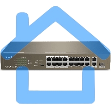 Коммутатор неуправляемый IP-COM F1118P-16-150W PoE, 18 портов, 18х100 Мбит/с, 2x1 Gbит/с, PoE 16х30 Вт (до 130Вт)