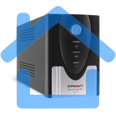 Источник бесперебойного питания CROWN ИБП CMU-SP800EURO 800VA, металл,1x12V/9AH, розетки 3*EURO+1*IEC bybas CM000001492