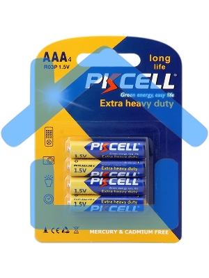 Солевой элемент питания PKCELL R03P-4B тип - AAА 4 шт в блистере