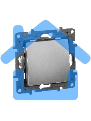 Выключатель 672414 Legrand Выключатель без фиксации (кнопка) с Н.О./Н.З. контактом - Etika Plus - 6 A - 250 В - алюминий