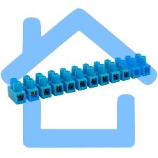 Клеммная винтовая колодка KВ-12 4-12, ток 16 A, полиэтилен синий Rexant (10 шт./уп.)