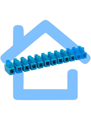 Клеммная винтовая колодка KВ-12 4-12, ток 16 A, полиэтилен синий Rexant (10 шт./уп.)