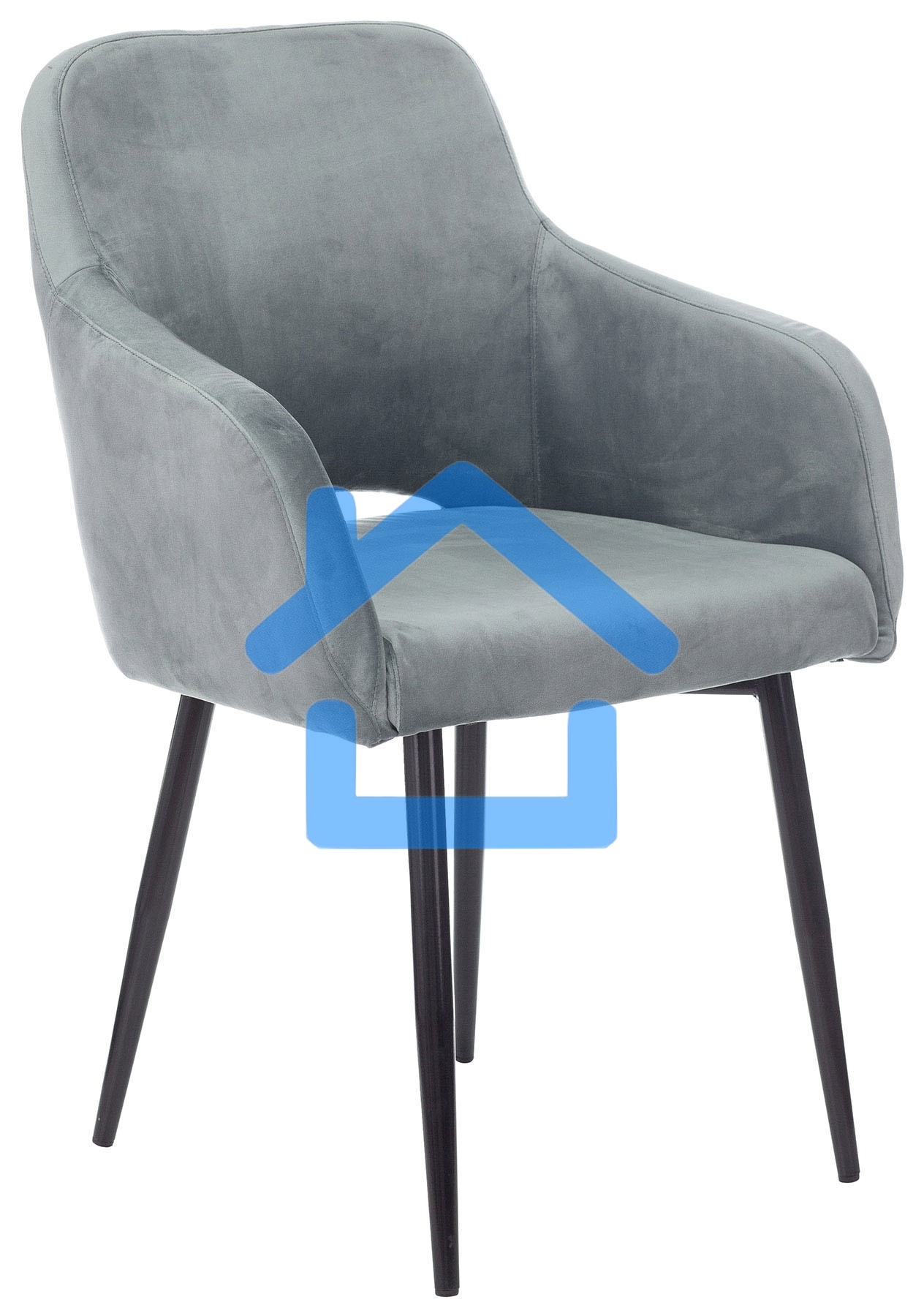 Кресло офисное Бюрократ CH-380F голубая сталь Italia 21, на ножках, металл черный