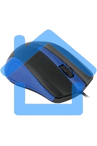 Мышь проводная Oklick 225M черный/синий, 1200 dpi, USB, кнопки - 3