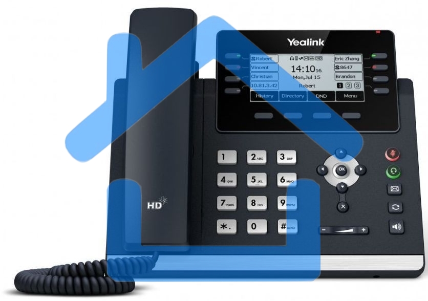Ip-телфон YEALINK SIP-T43U, 12 аккаунтов, BLF, PoE, GigE, без БП, шт