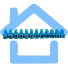 Клеммная винтовая колодка KВ-12 4-12, ток 16 A, полиэтилен синий Rexant (10 шт./уп.)