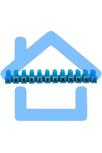 Клеммная винтовая колодка KВ-12 4-12, ток 16 A, полиэтилен синий Rexant (10 шт./уп.)