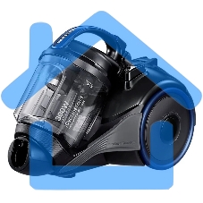 Пылесос Samsung VC15K4136HB/EV черный/синий, 390/1500 Вт, уборка сухая, пылесборник контейнер 1.3 л