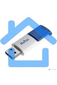 Флешка USB Netac U182 Blue 64 Gb <NT03U182N-064G-30BL>, USB 3.0, сдвижной корпус, пластиковая бело-синяя