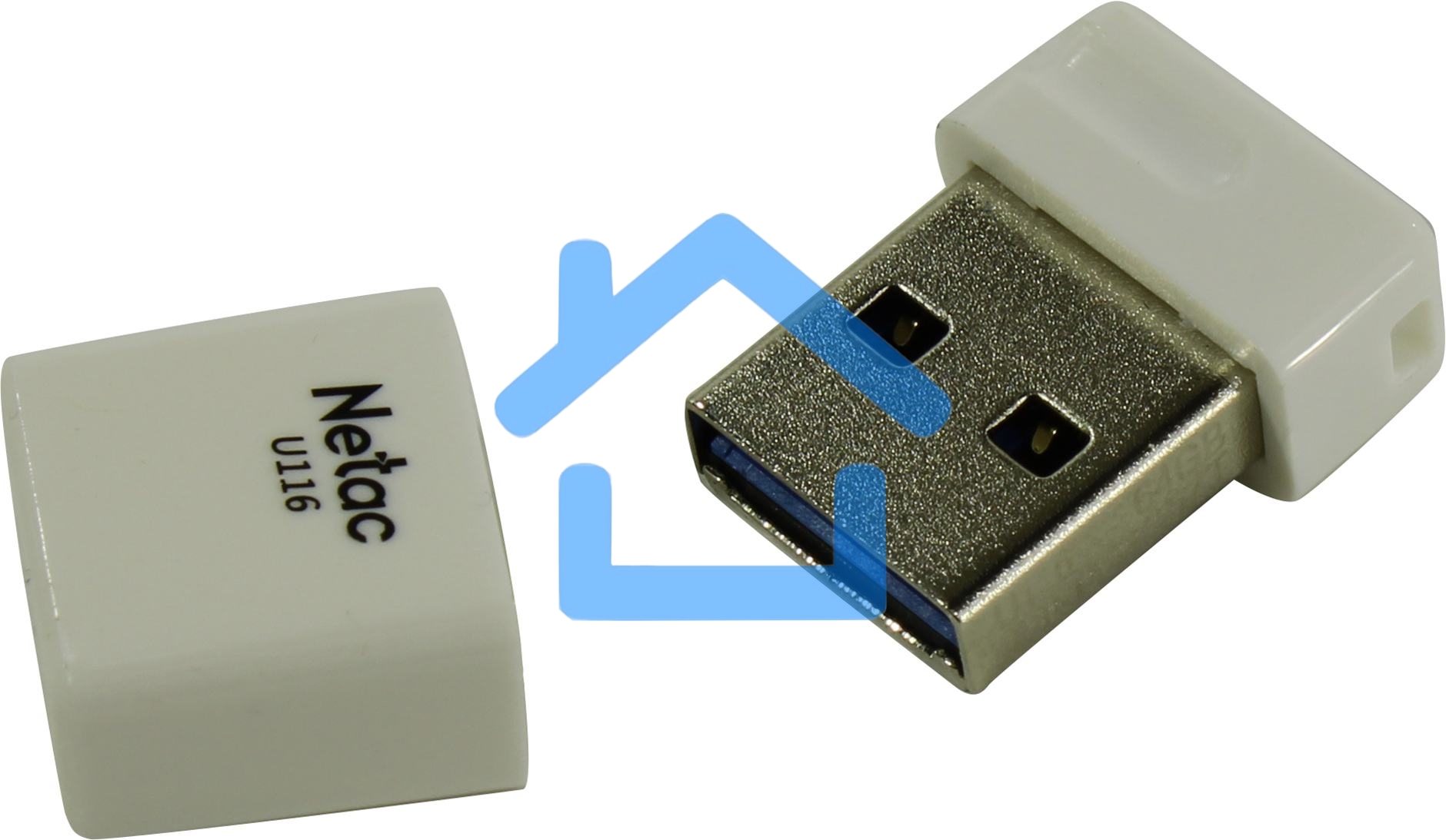 Флешка USB R/W Netac U116 8Gb <NT03U116N-008G-20WH>, USB2.0, миниатюрная пластиковая белая