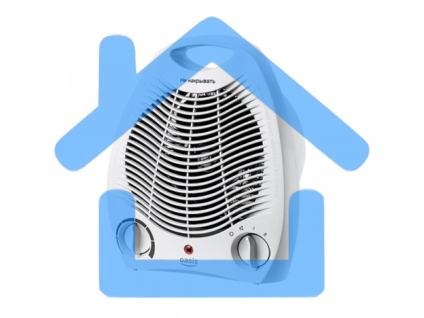 Тепловентилятор Oasis SB-20R белый, 2000 Вт, 20 м2