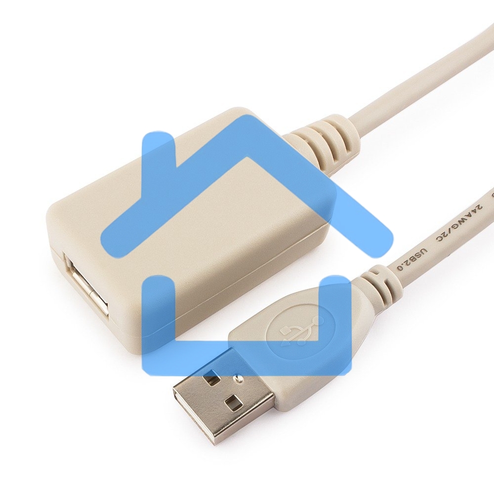 Кабель Gembird UAE016 USB 2.0 кабель удлинительный, активный 4.8м AM/AF, черный