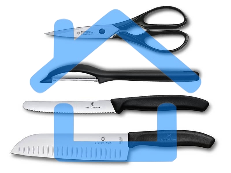 Набор ножей кухонных Victorinox Swiss Classic Kitchen (6.7133.4G) компл.:4шт черный подар.коробка