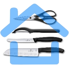 Набор ножей кухонных Victorinox Swiss Classic Kitchen (6.7133.4G) компл.:4шт черный подар.коробка