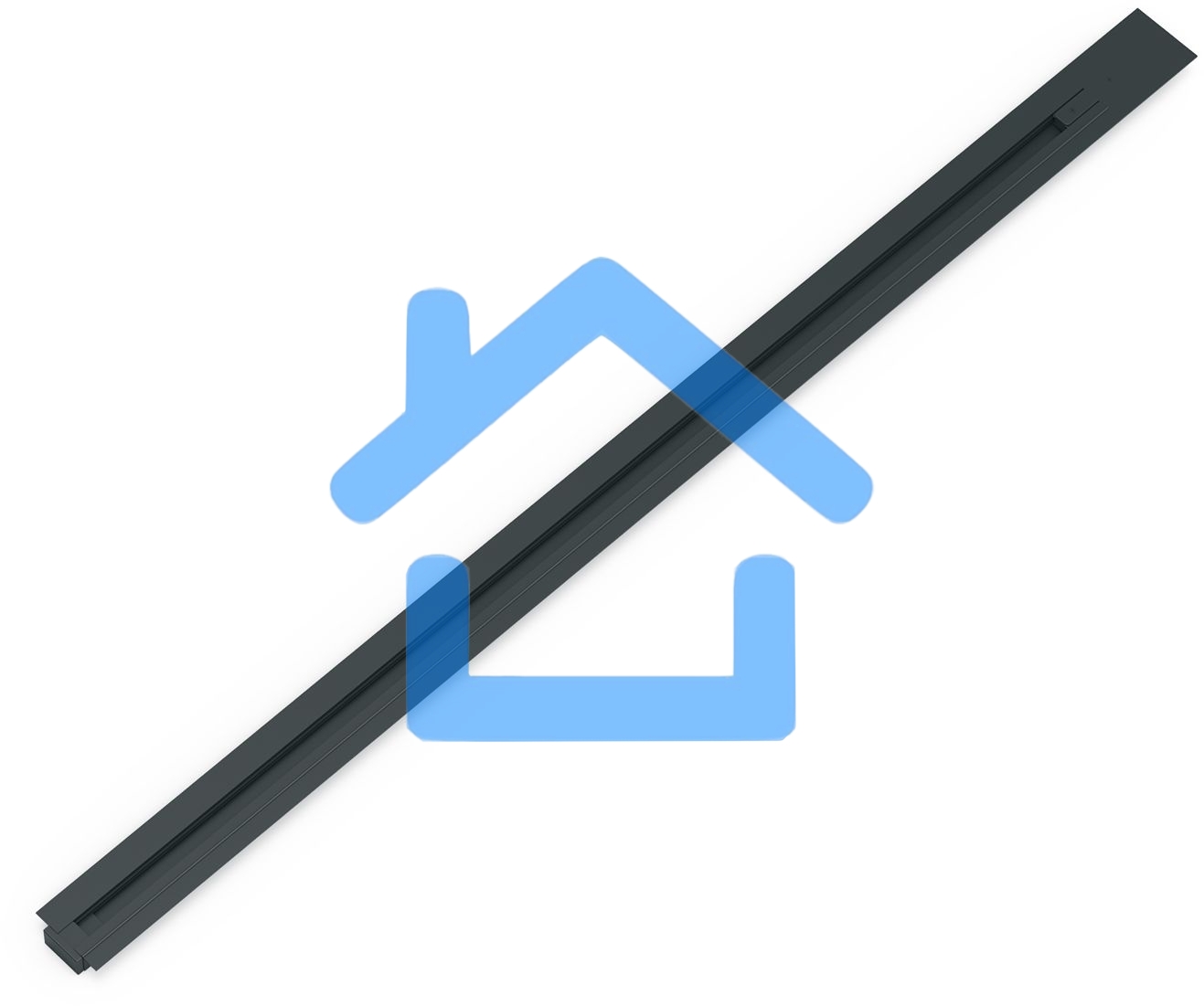 Шинопровод встраиваемый 1м черный (с адаптером питания и заглушкой)