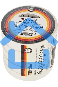 Изолента ПВХ KRANZ 0.13х15 мм, 25 м, белая (5 шт./уп.)