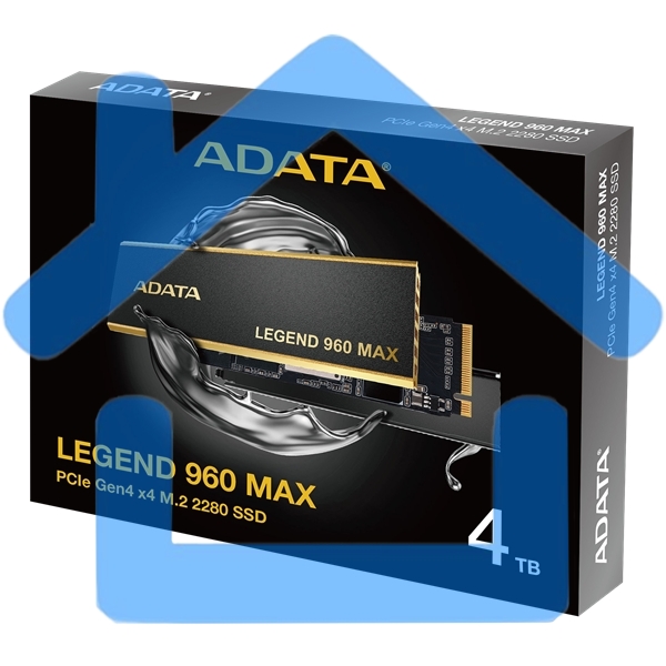 Накопитель SSD   ADATA LEGEND 960 MAX, 4Tb, M.2 2280, PCIe 4.0 x4, NVMe, R/W 7400/6800, с радиатором