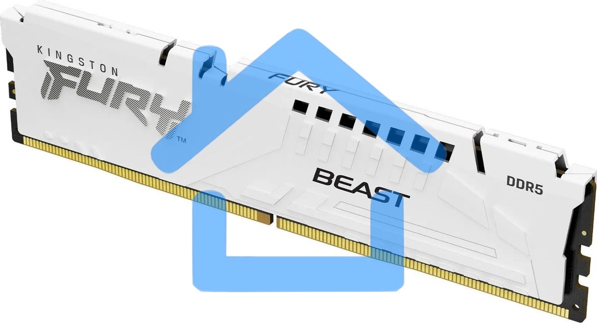 Оперативная память Kingston Fury Beast, DDR5, 16Gb (1x16GB), 5600MHz, CL36, DIMM, с радиаторами, белый