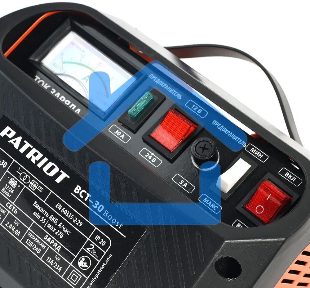 Устройство пуско-зарядное PATRIOT BCT-30 Boost 220В±15% 900Вт 12/24В зарядmax23А 55-270А/ч 7.3кг