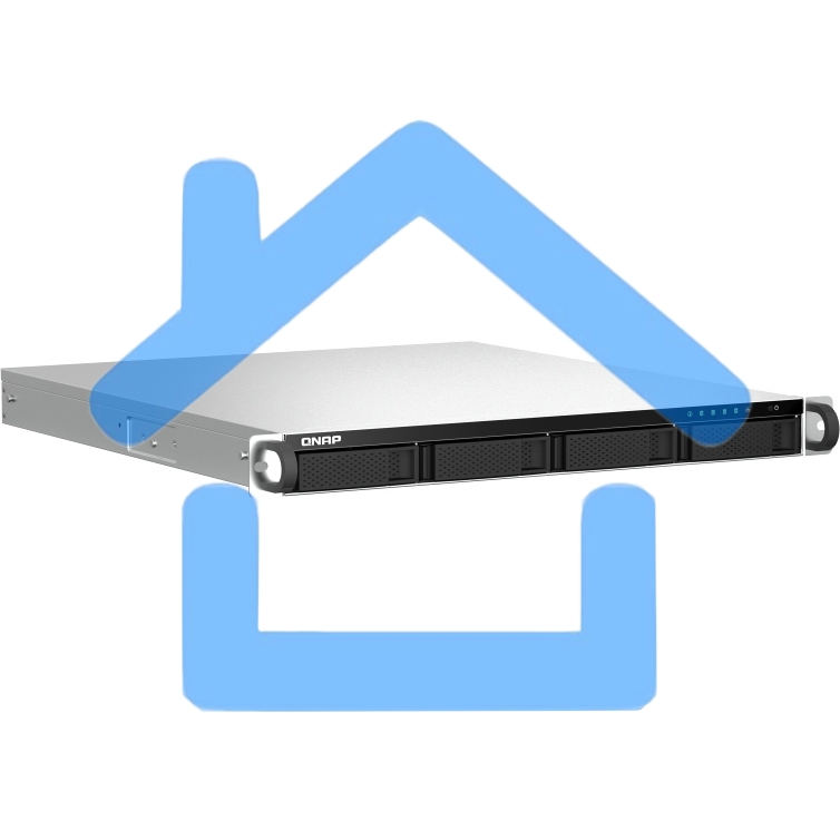 Сетевое хранилище SMB QNAP TS-464U-RP-8G NAS 4 HDD trays, rackmount 1U, 2 PSU. 4-core Intel Celeron N5105/N5095 2.0-2.9 GHz, 8 Gb RAM MAX, 2x2.5 Gigabit Ethernet, 4xUSB, 1xHDMI . PCIe Gen 3 x2, W/o rail kit RAIL-B02