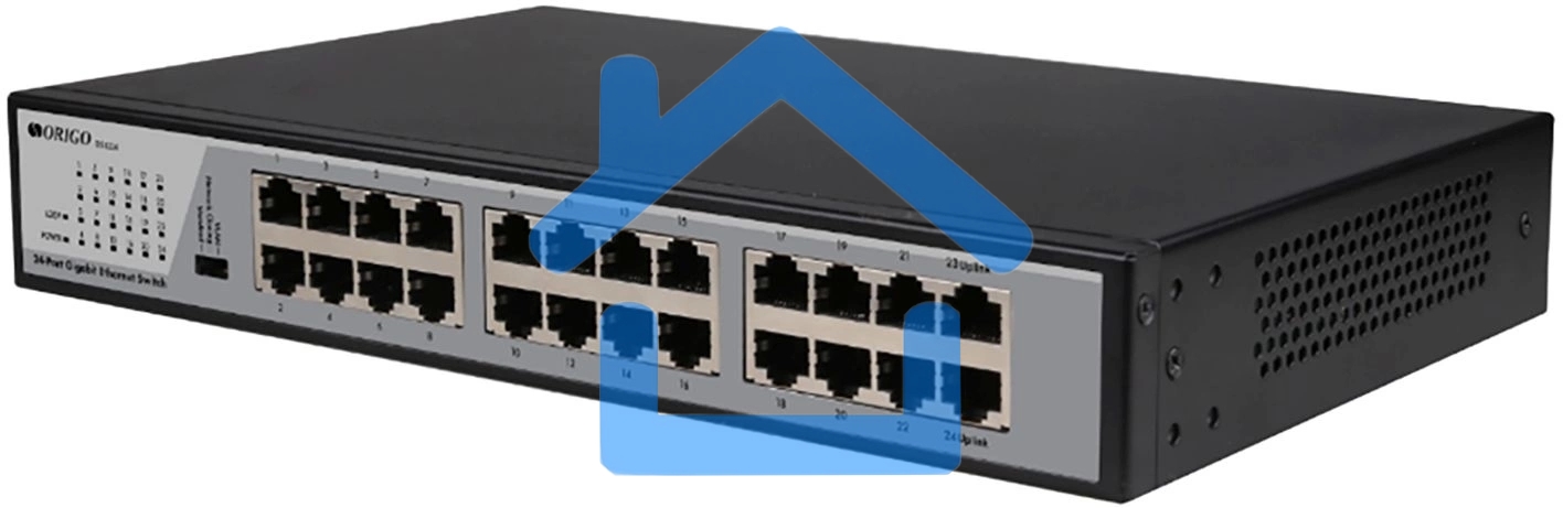 Неуправляемый коммутатор ORIGO, 24x1000Base-T, комплект для установки в 19