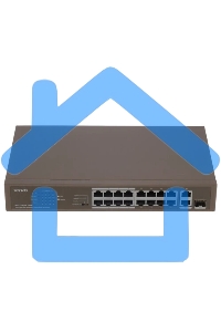 Коммутатор неуправляемый IP-COM F1118P-16-150W PoE, 18 портов, 18х100 Мбит/с, 2x1 Gbит/с, PoE 16х30 Вт (до 130Вт)