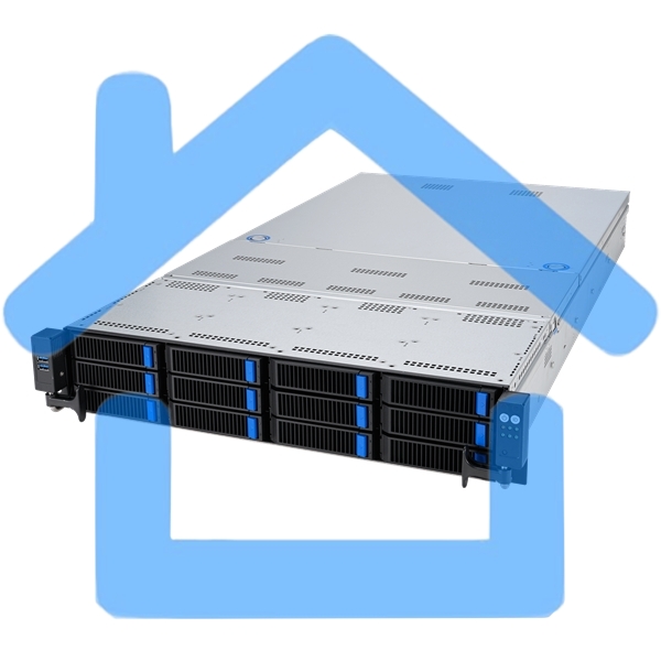 Серверная платформа ASUS RS720-E11-RS12U, 2U, 2 x LGA4677, 32 DIMM DDR5, 12=8 x NVMe/SAS*/SATA + 4 NVMe/SATA hs, 2 x M.2 slot, 2 x 10Gbe (X710) RJ45 port,Up to 8 slots PCIe 5.0, 1 x OCP 3.0, 1+1 1600W