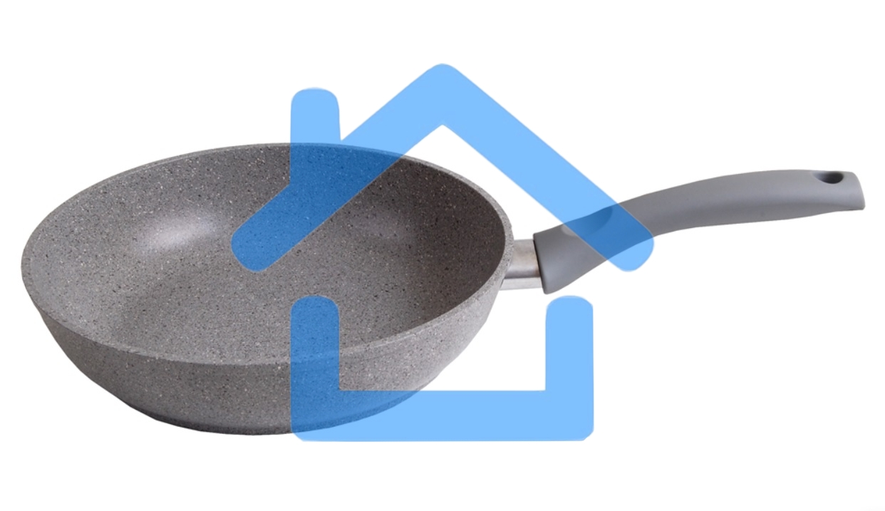 Сковорода Kukmara СМС262а 260/60мм с ручкой,АП (светлый мрамор)