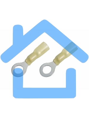 Наконечник кольцевой изолированный термоусаживаемый ø 6.5 мм 4-6 мм² (НКи-т 6.0-6/НКи-т5,5-6) желтый Rexant