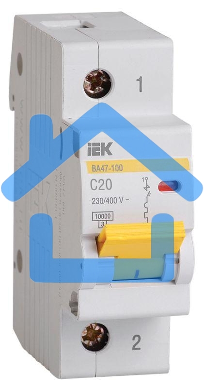 Выключатель автоматический ВА47-100 1Р 20А 10кА х-ка C MVA40-1-020-C IEK