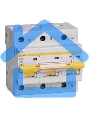 Выключатель автоматический Iek MVA40-3-080-C BА 47-100 3Р 80А 10 кА х-ка С ИЭК