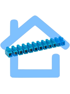 Клеммная винтовая колодка KВ-10 4-10, ток 10 A, полиэтилен синий Rexant (10 шт./уп.)