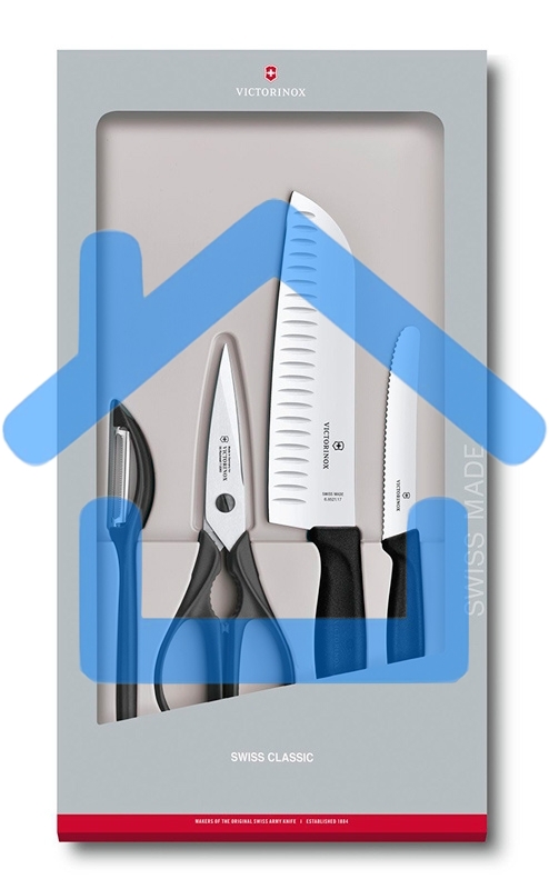 Набор ножей кухонных Victorinox Swiss Classic Kitchen (6.7133.4G) компл.:4шт черный подар.коробка