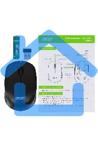 Мышь беспроводная Acer OMR020 черный, 1200 dpi, радиоканал, USB, кнопки - 3