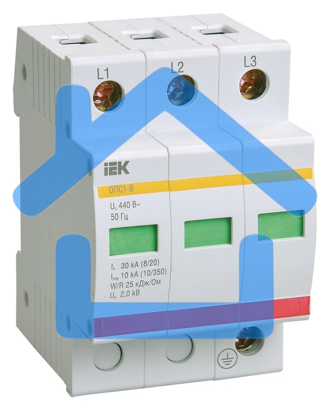 Ограничитель перенапряжения ОПС1-B 3P ИЭК MOP20-3-B