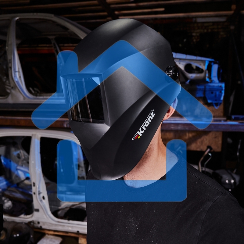 Маска сварщика с черным минеральным стеклом DIN 9 KRANZ 