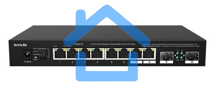 Коммутатор 8PORT 2.5G /2SFP TEM2010F TENDA