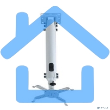 Крепление потолочное Kromax PROJECTOR-100 белый для проектора, 3 ст свободы, наклон 30°, вращение на 360°, от потолка 470-670 мм, нагрузка до 20 кг