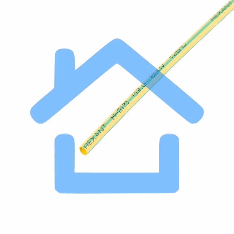 Термоусаживаемая трубка Rexant 2,0/1,0 мм, желто-зеленая, упаковка 50 шт. по 1 м