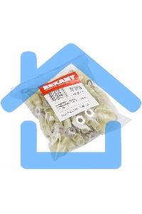 Наконечник кольцевой изолированный термоусаживаемый ø 6.5 мм 4-6 мм² (НКи-т 6.0-6/НКи-т5,5-6) желтый Rexant