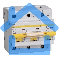 Выключатель автоматический модульный 3п C 100А 10кА ВА47-100 ИЭК MVA40-3-100-C