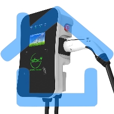 Зарядная станция S'OK Green Energy M3W Series Wallbox EV Charger SM3W32232542-5wf, 3-phase, 22kw (32a/ 380v), OCPP 1.6J, RFID, WiFi, LAN, уровень защиты IP54, кабель 5м