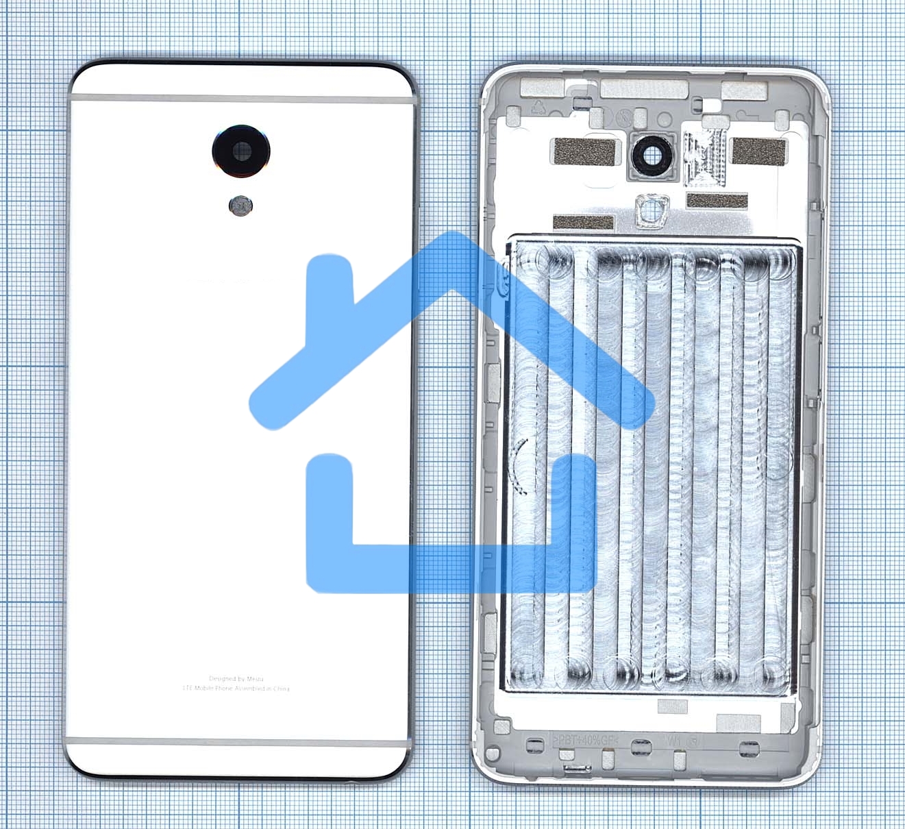 Задняя крышка для Meizu M5 Note серебристая