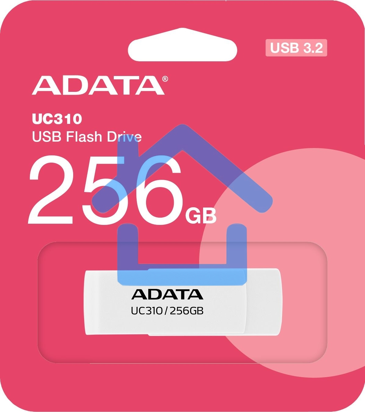 Флешка USB ADATA R/W 256Gb USB 3.2 Gen1 UC310-256G-RWH White