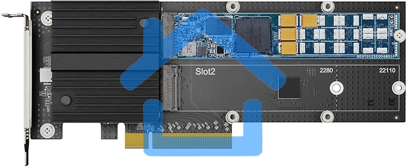 Адаптер Synology M.2 SSD-NVME adapter,PCIe 3.0x8, M.2 22110/2080