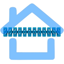 Клеммная винтовая колодка KВ-10 4-10, ток 10 A, полиэтилен синий Rexant (10 шт./уп.)