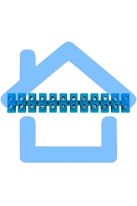 Клеммная винтовая колодка KВ-10 4-10, ток 10 A, полиэтилен синий Rexant (10 шт./уп.)