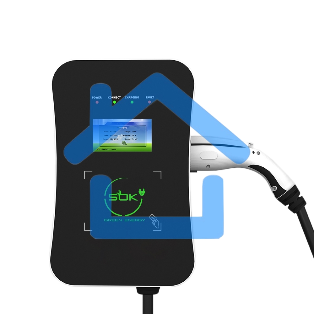 Зарядная станция S'OK Green Energy M3W Series Wallbox EV Charger SM3W32232542-5wf, 3-phase, 22kw (32a/ 380v), OCPP 1.6J, RFID, WiFi, LAN, уровень защиты IP54, кабель 5м